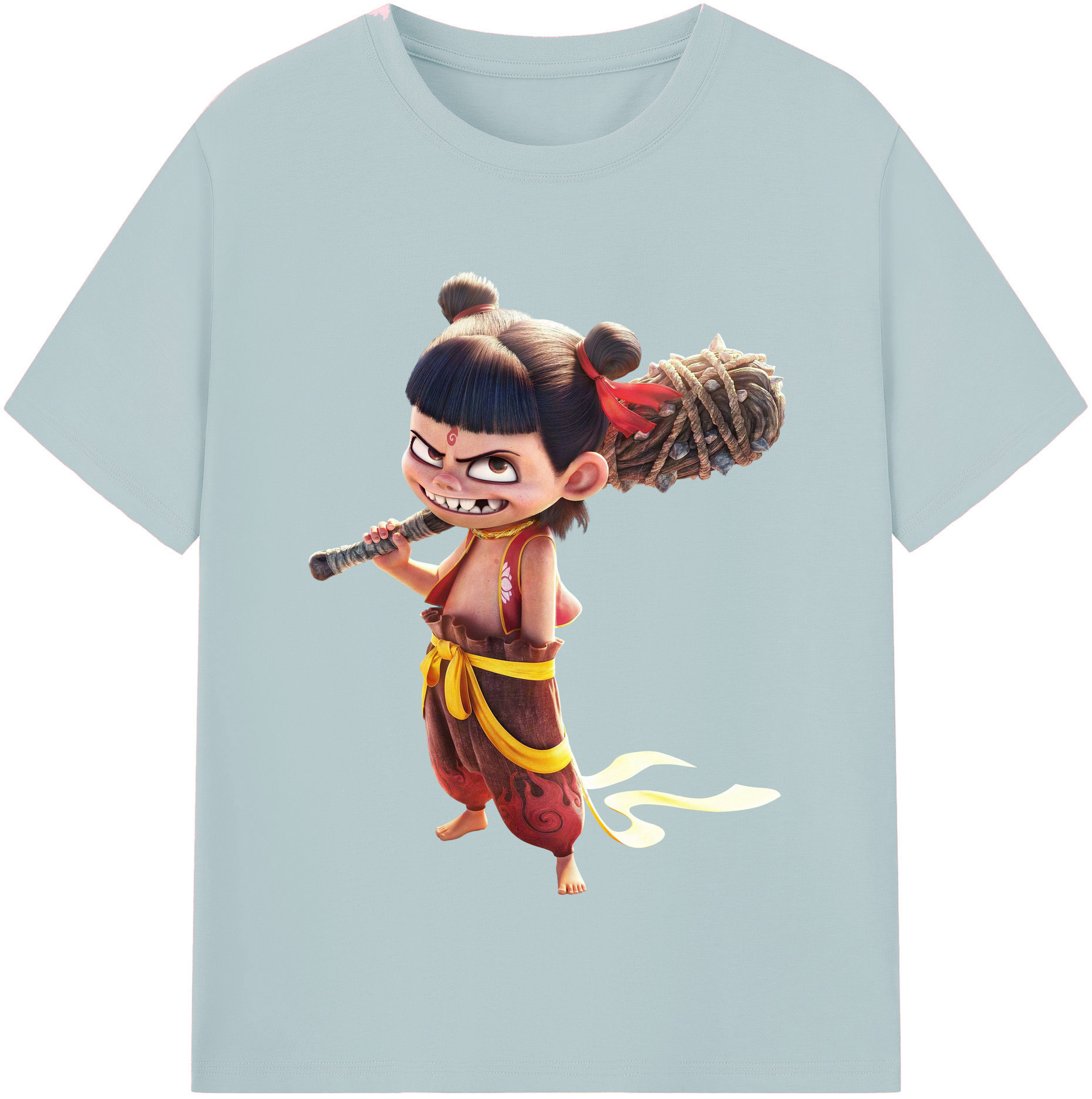 （画像用） Ne Zha 2 ナタ 魔童の大暴れ 綿100％半袖Tシャツ（フロントプリント）
